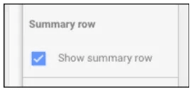Summary Row