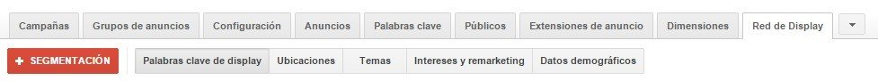 Ejemplo de una cuenta de Adwords sin el botón Resumen