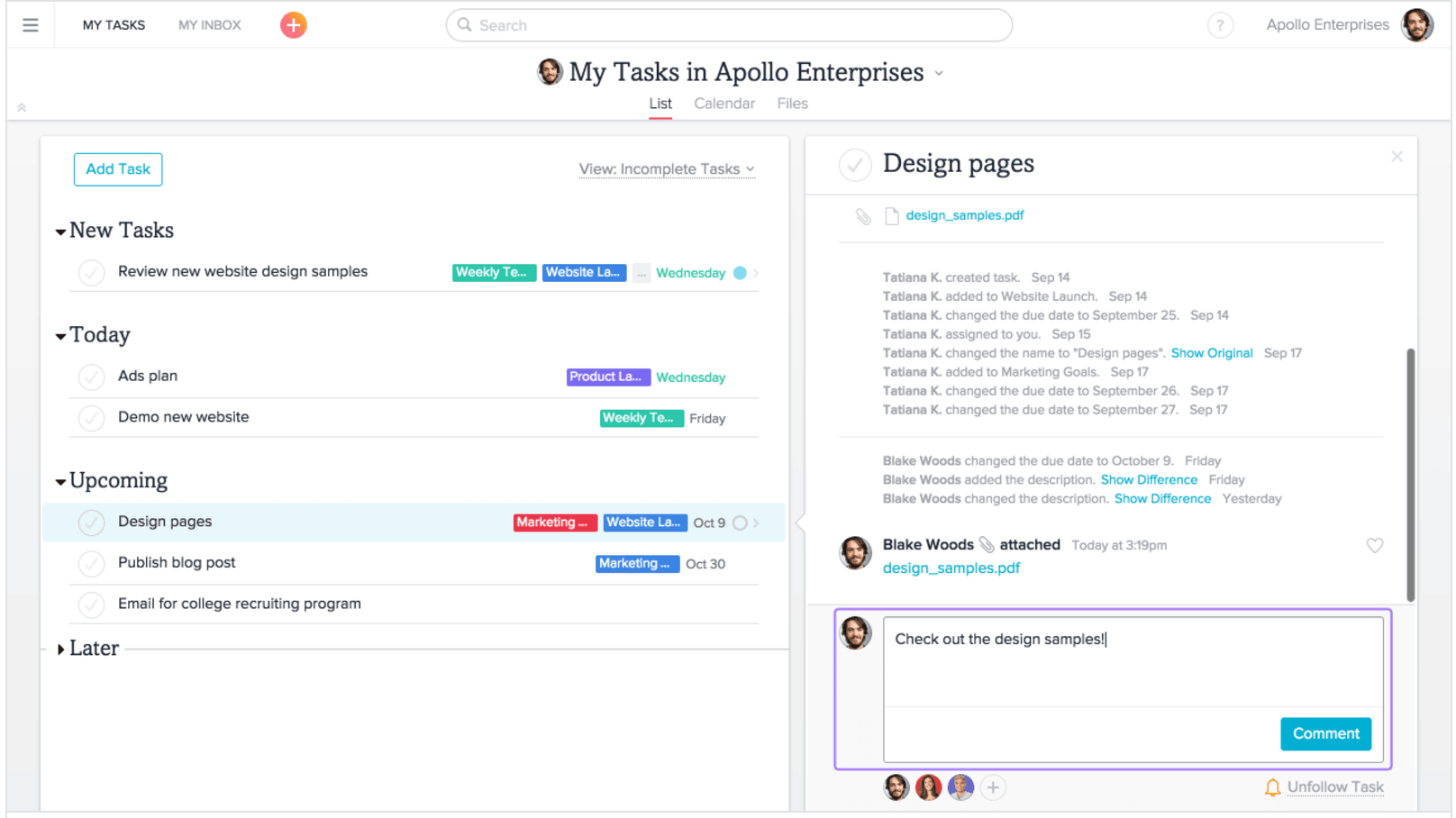 Comunicación en proyectos con Asana