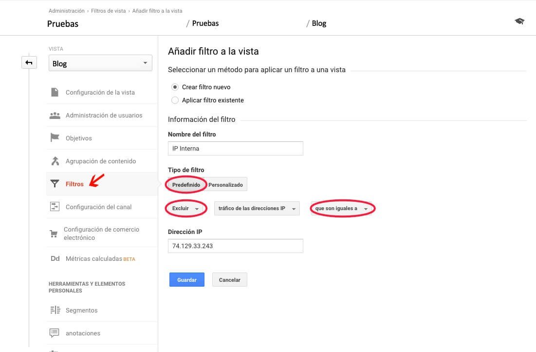  potencial de los filtros en Google Analytics 