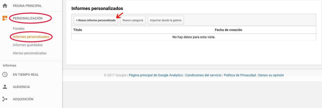 informes de google analytics