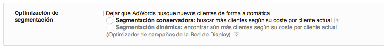 Google y su Segmentación de Optimización preseleccionada