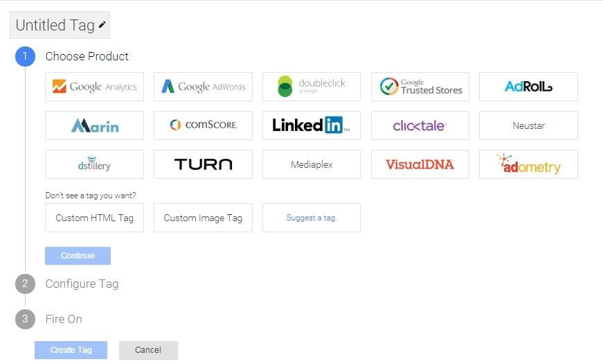 Etiquetas de Tag Manager