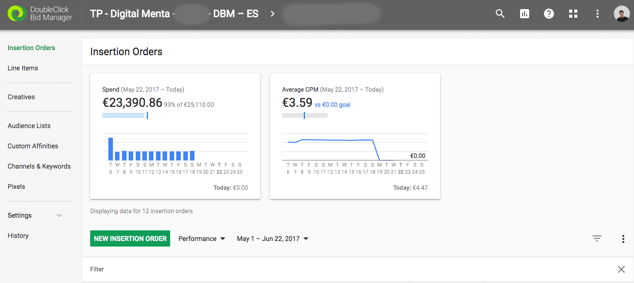 First steps with Doubleclick BID Digital Menta