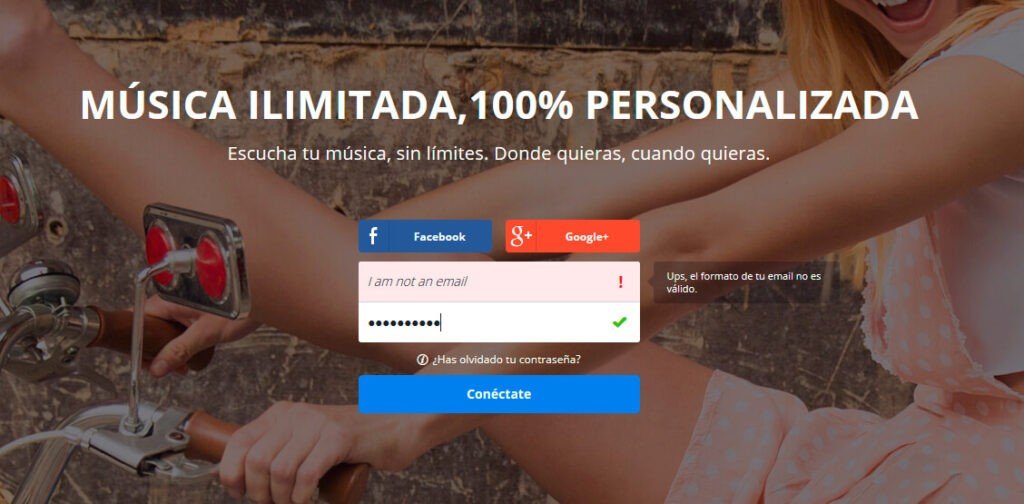 Deezer Login Form