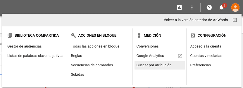 informes de atribución de Adwords