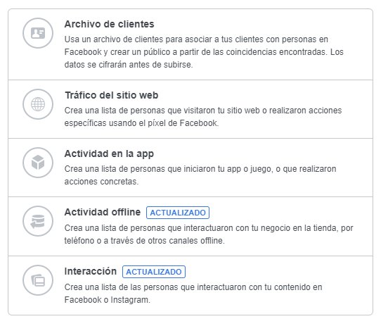 audiencias personalizadas de facebook ads