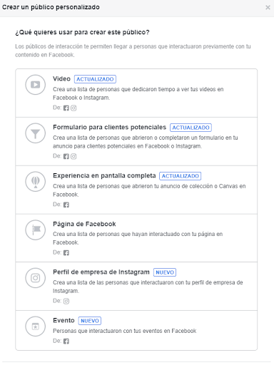 publicos interacción con contenido de facebook