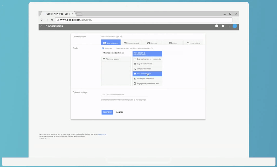 Create campaigns with new AdWords interface