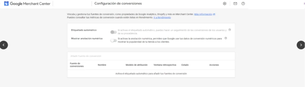 configurando las fichas gratuitas de google shopping
